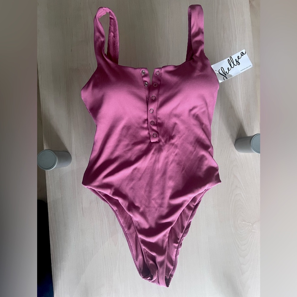 Shellsea boutique ribbed button up one-piece